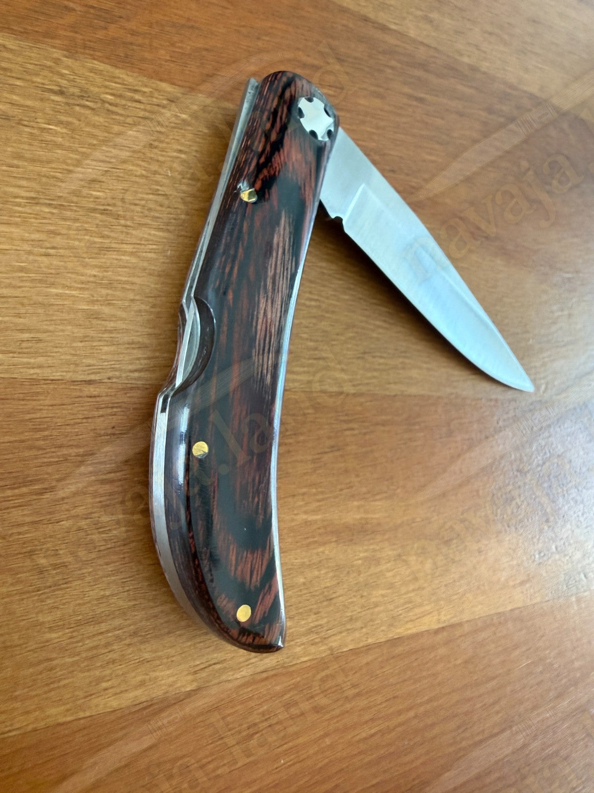 3.54” Joker Pointer Camping Folding Knife (Red Wood Handle) Handmade in Spain