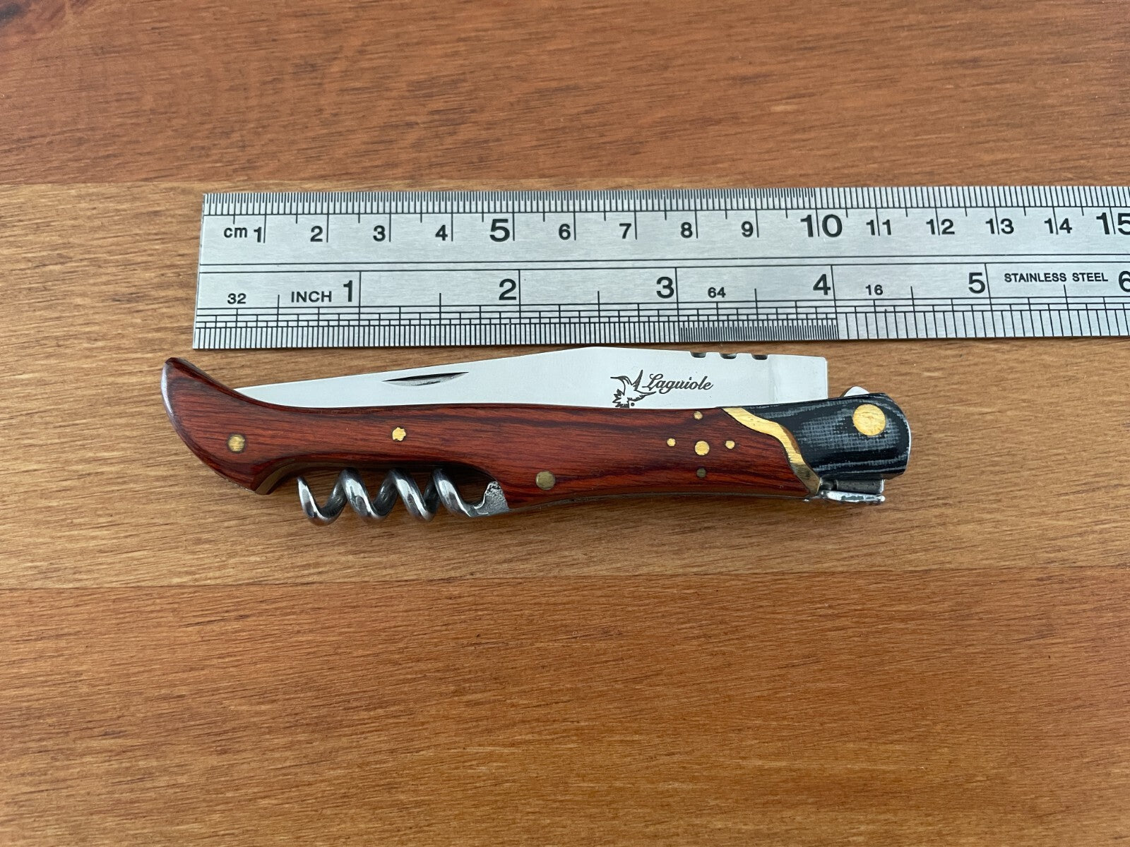 3.54” Navaja Laguiole Folding Pocket Knife Red Stamina/Mikarta Handle Corkscrew