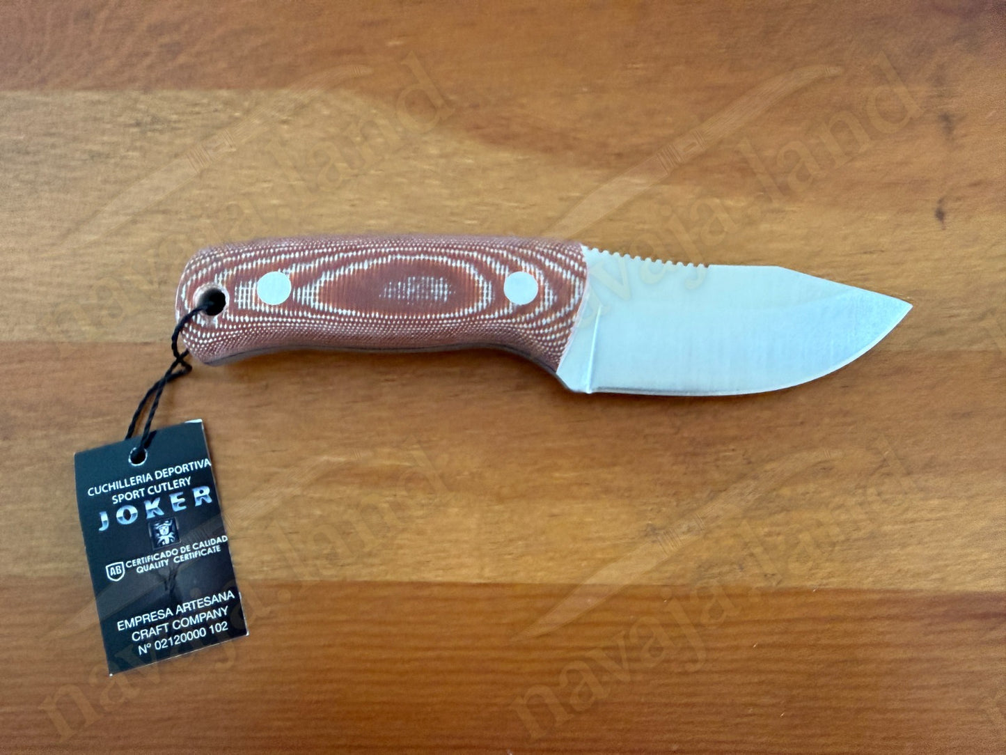 Joker Erizo TS1 3" Bohler N695 Steel Blade Fixed Knife Micarta Handle Leather