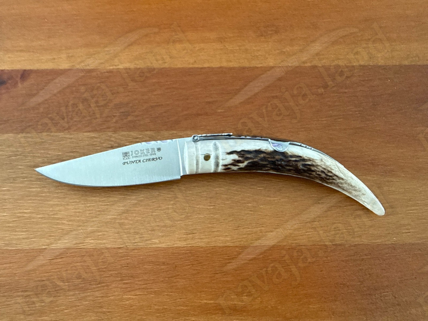 Joker Punta Ciervo Folding Knife Deer Antler Handle 3.3" MOVA Steel From Spain