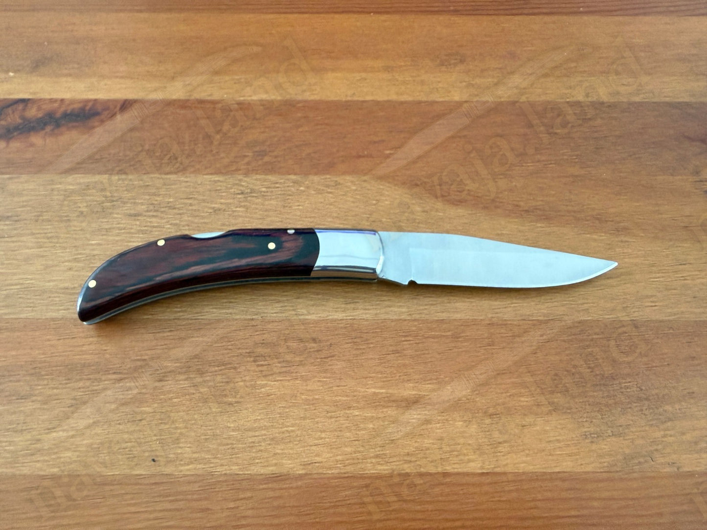 3.54” Joker Pointer Camping Folding Knife (Red Wood Handle) Handmade in Spain