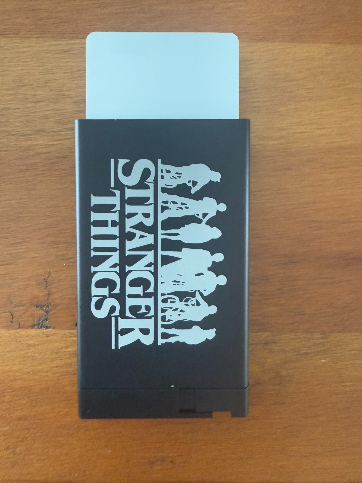 Stranger Things Pop Up Wallet Brown Leather Credit Card Holder and Cash Aluminum