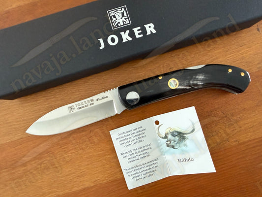 Joker Pachón Folding Knife – Buffalo Horn Handle Sandvik 12C27 Steel Backlock