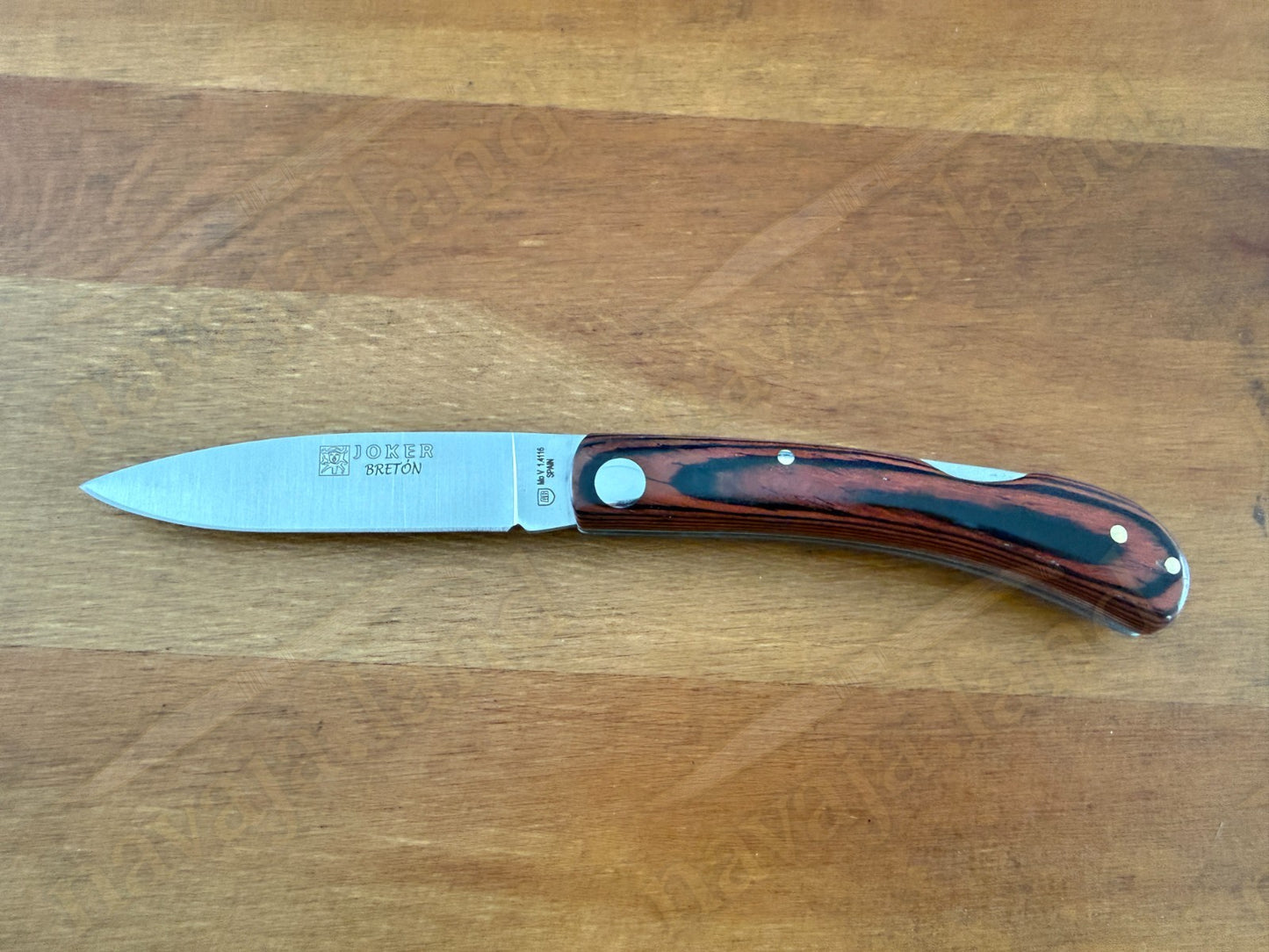 3.15” Joker Bretón Camping Folding Knife (Red Wood Handle) Handmade in Spain