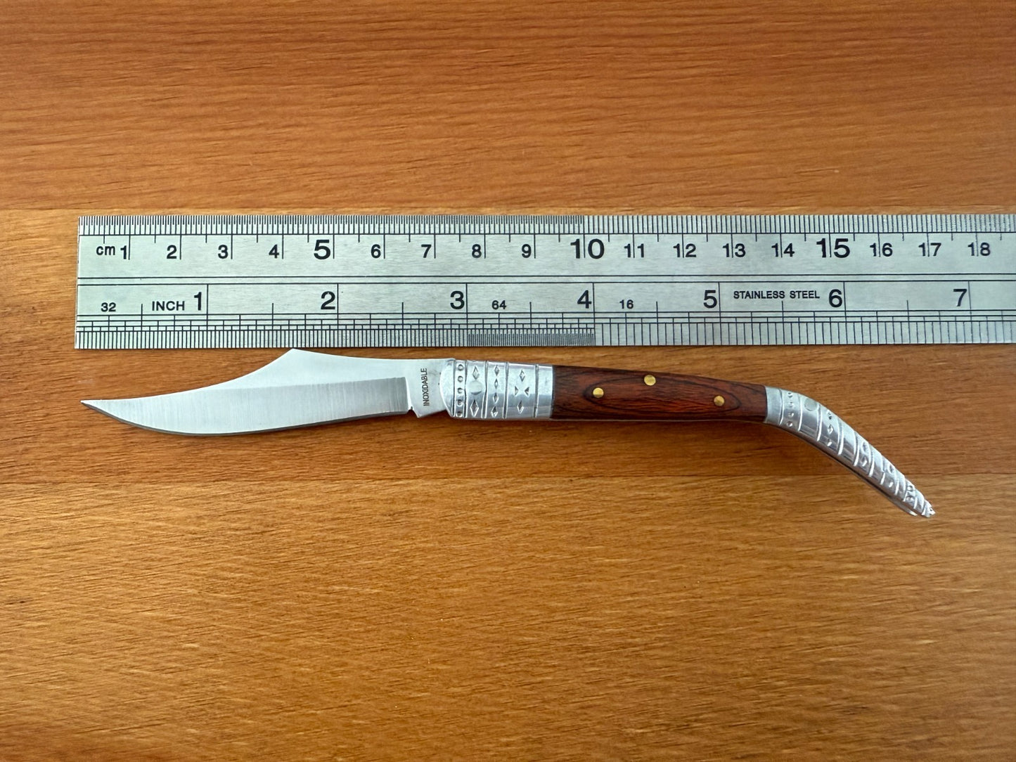 2.7" Arabian Style Folding Pocket Knife Red Wood Scales Spanish Navaja Slipjoint