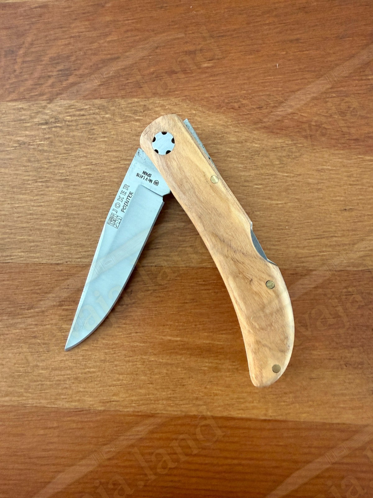 3.15” Joker Pointer Camping Folding Knife (Olive Wood Handle) Handmade in Spain