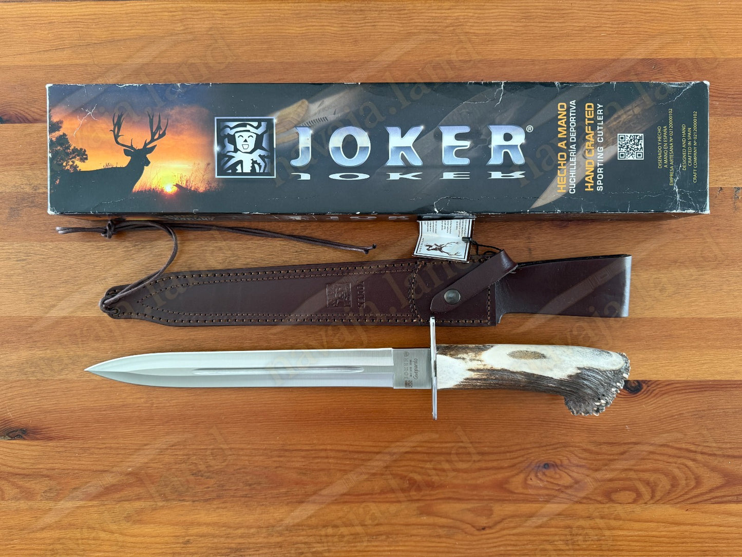 Joker Guepardo Hunting Knife – 11.81” Blade MOVA 1.4116 | Deer Antler Handle