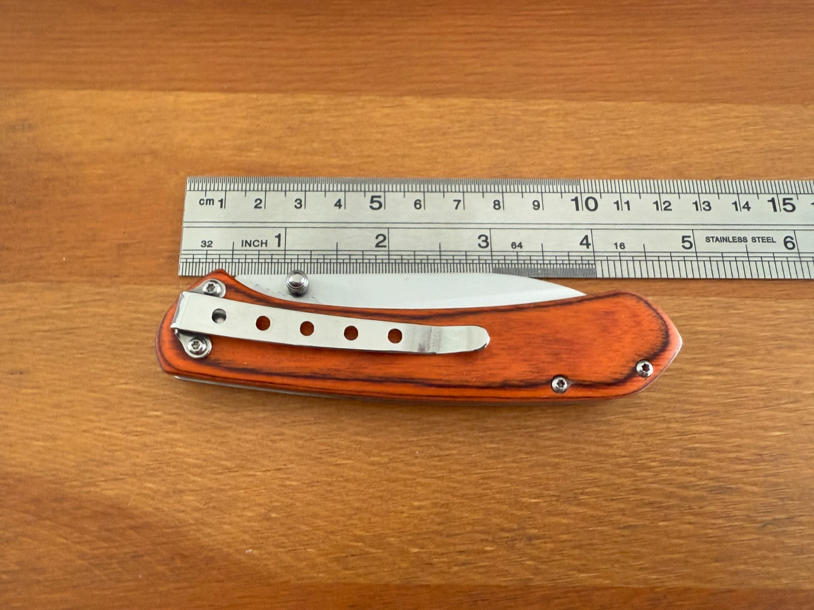 Folding Knife – 8.5 cm (3.35 in) Stainless Steel Blade Pakkawood Handle