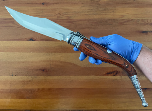 9" Blade Giant Navaja Sevillana Folding Knife Red Wood Scales w/ Ratchet - Spain