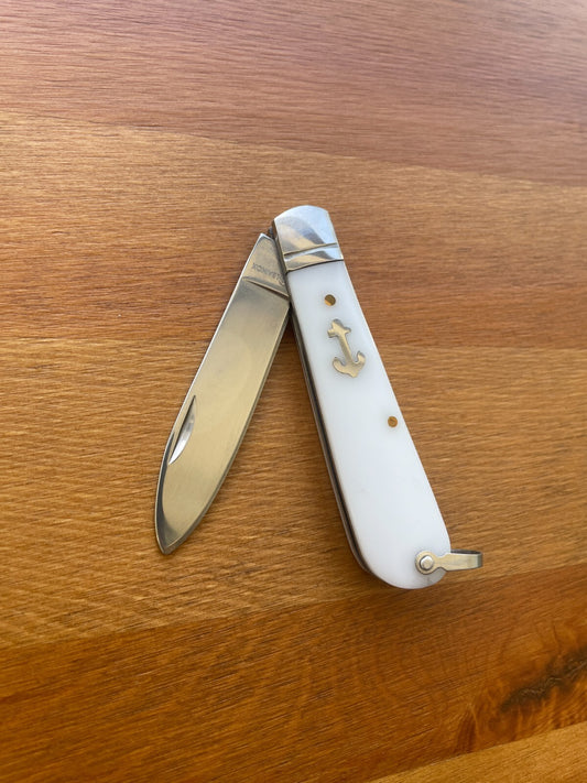 3" Pocket Knife Needle Point White ABS Handle Sailor / Marinera Navaja Spain