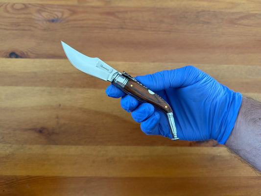 2.6” Spanish Navaja Jerezana Folding Knife Red Stamina Wood Scales With Ratchet
