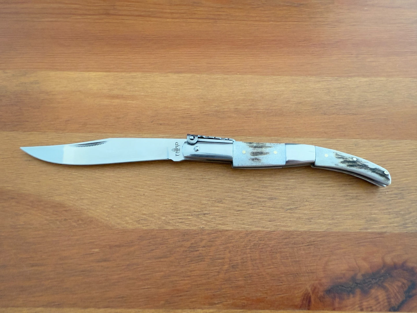 4.3" 420 Steel Arabian Style Spanish Navaja Ratchet Pocket Knife Staghorn Scales