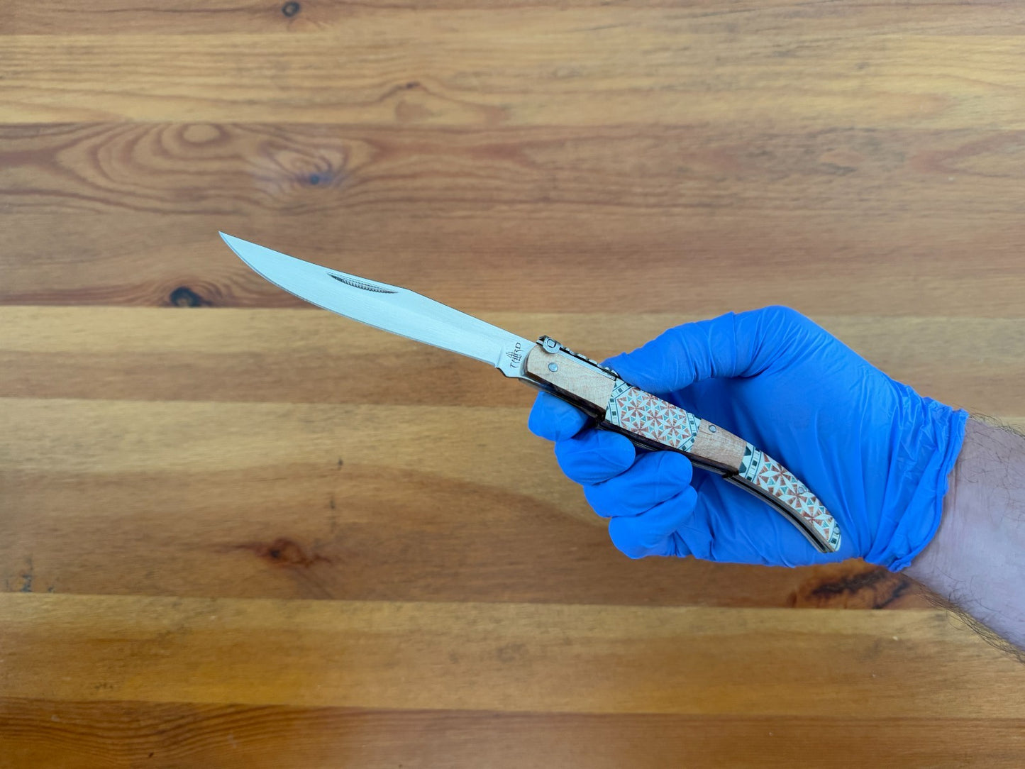 4.3" Arabian Style Spanish Navaja with Ratchet Pocket Knife Maple Wood Handle