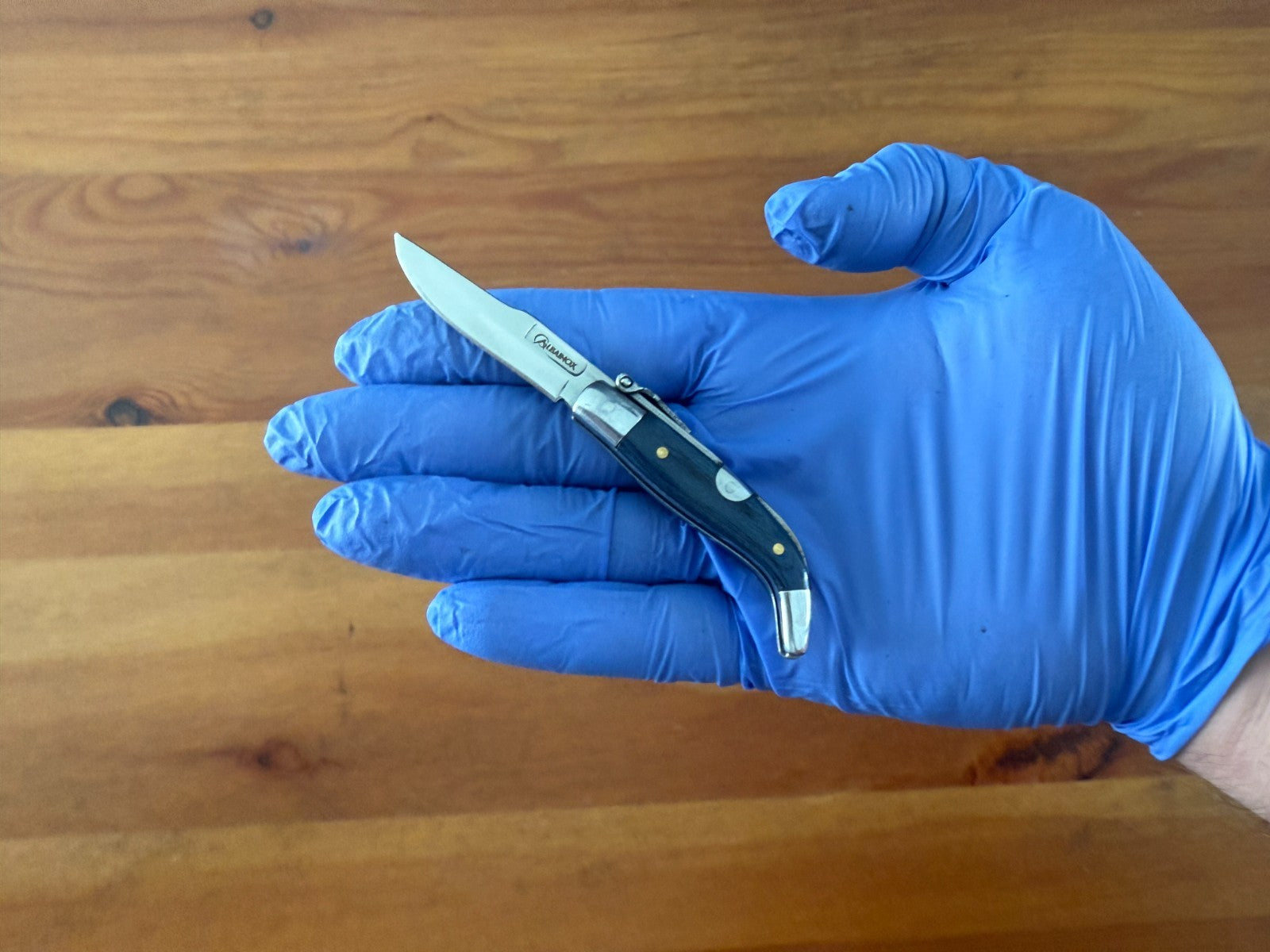 2” Spanish Navaja Teja Albacete Pocket Knife Blue Stamina Wood Scales ...