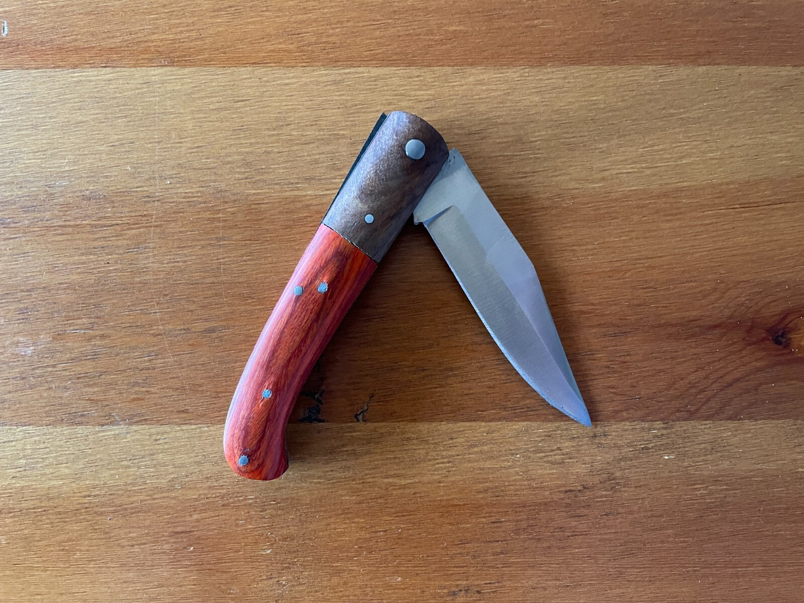 Pocket Knife 3.5” Stainless Steel Two Colors Wood Handle Made in Spain