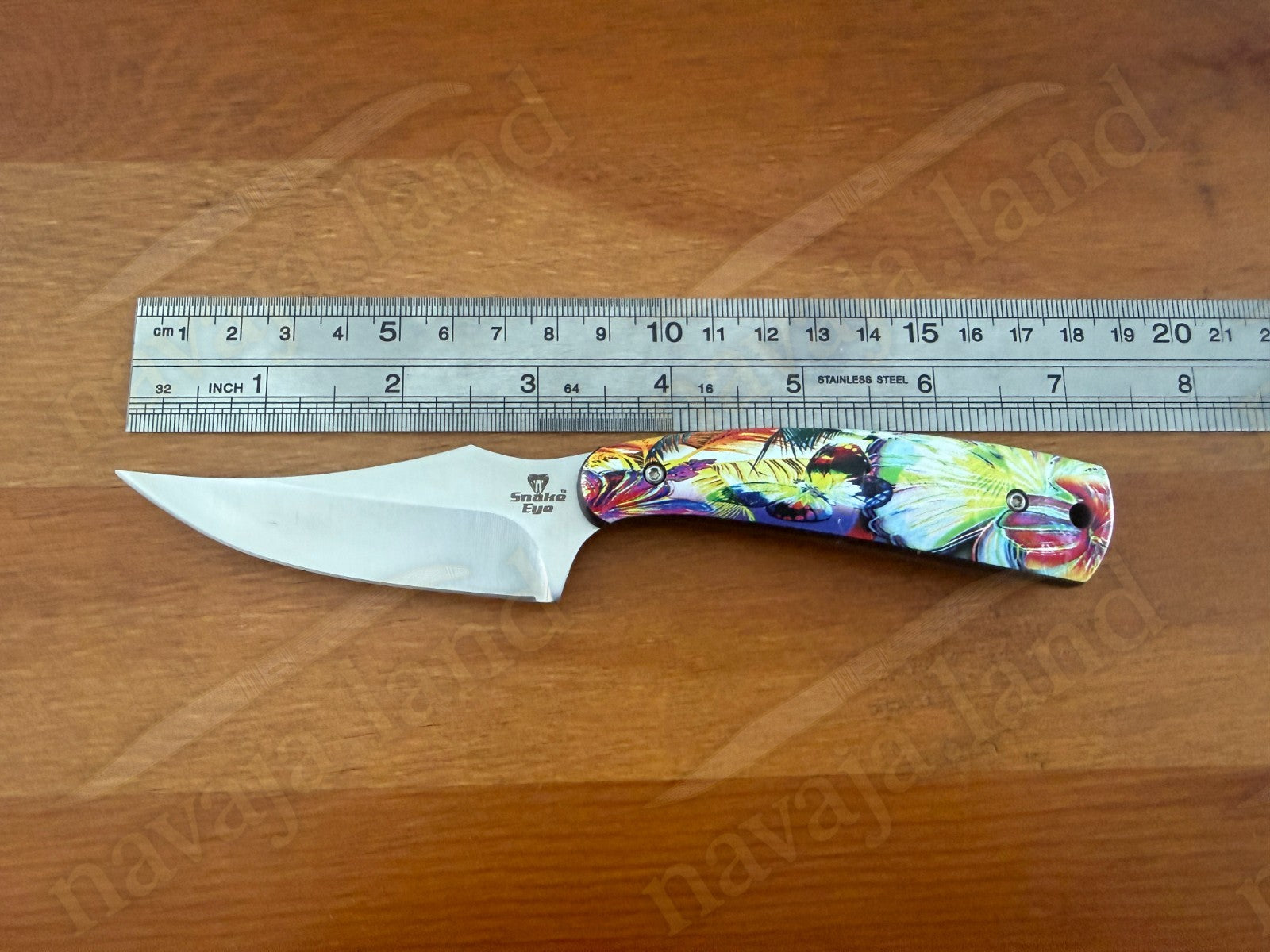 Snake Eye Tactical Fixed Blade Hunting Knife Full Tang w/ Sheath Colorful Handle