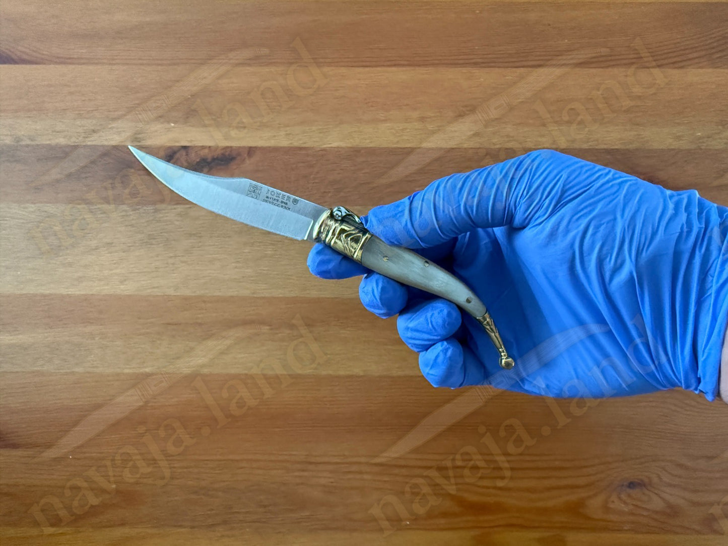 3” Navaja Joker Sevillana Knife Bull Horn Handle High Quality Handmade in Spain