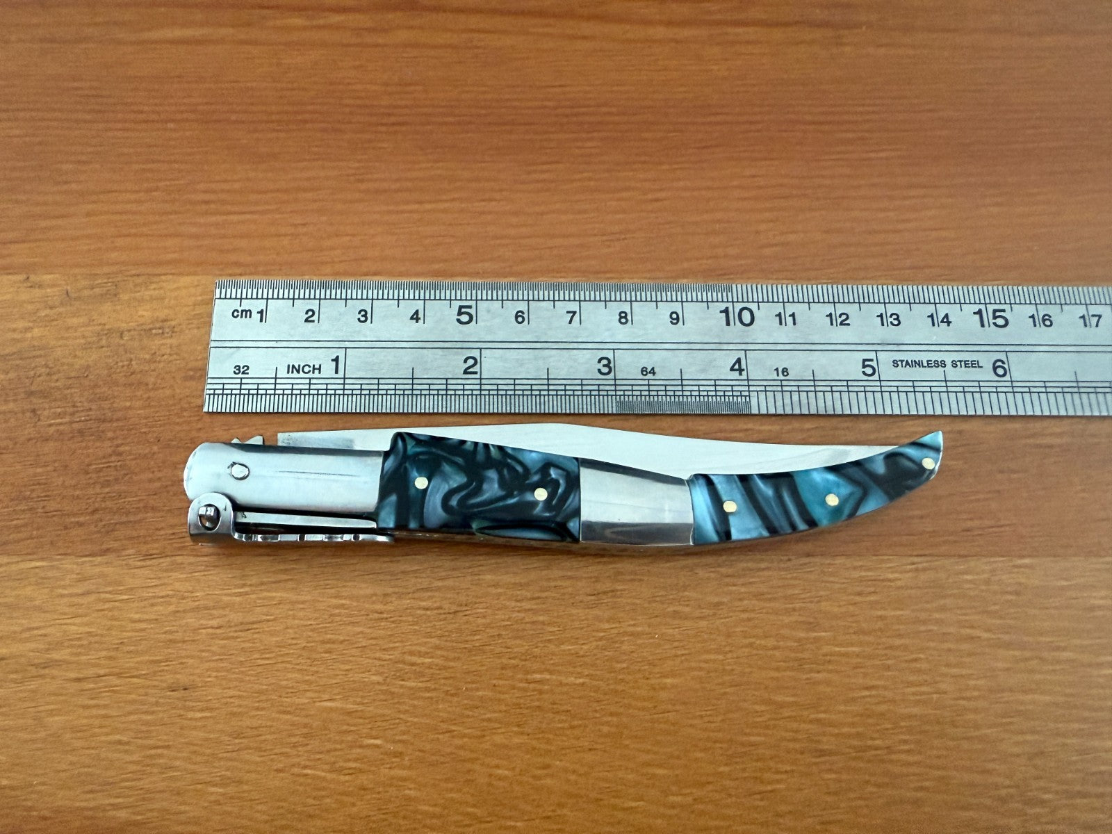 4.3" Arabian Style Navaja with Ratchet Pocket Knife Acrylic Scales From Spain