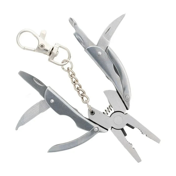 9-in-1 Mini Fishing MultiTool Stainless Steel Plier Knife Wire Stripper Crimper