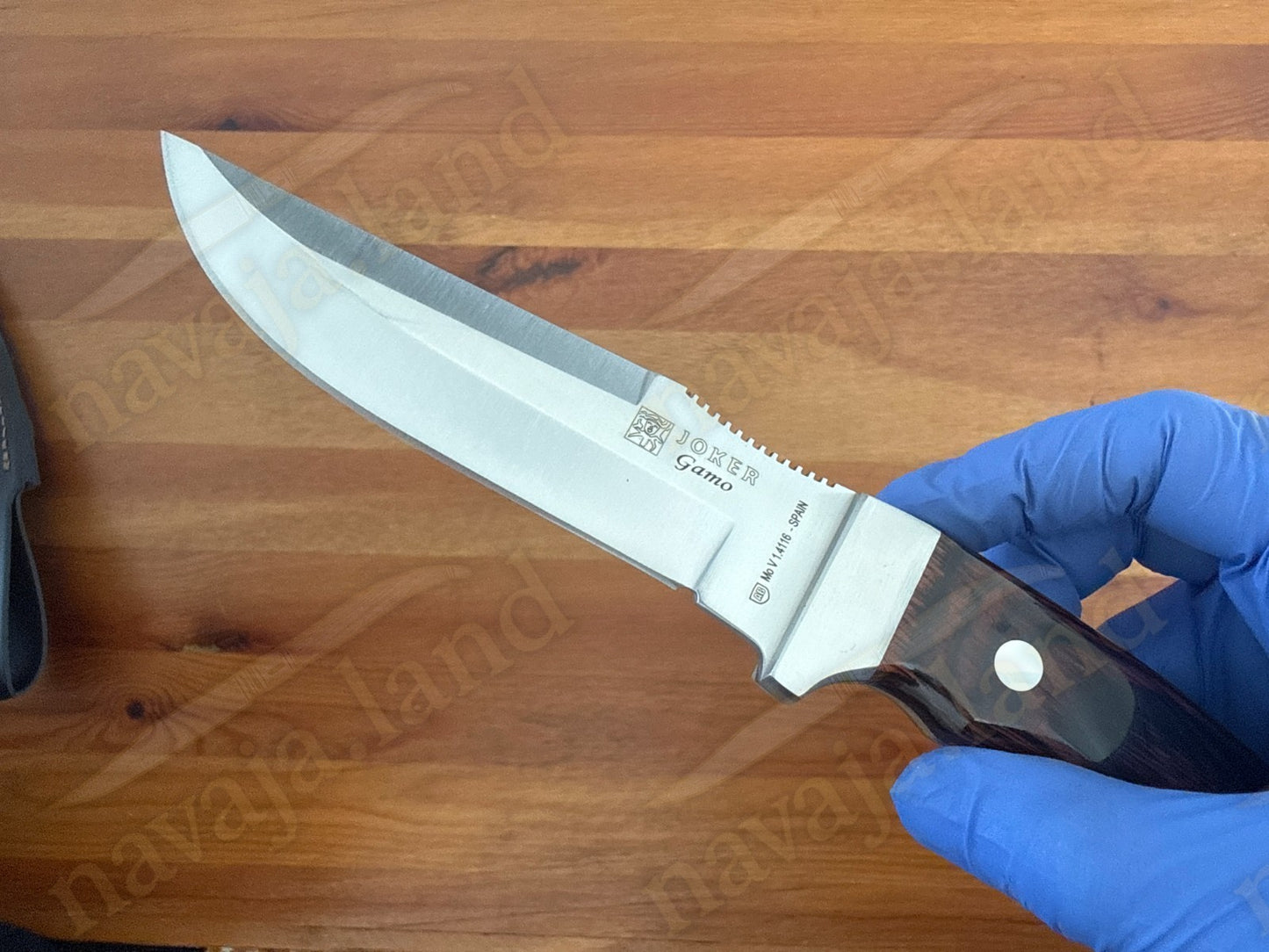 Joker Gamo Fixed Blade Hunting Knife 5.12" Mova 1.4116 Steel Red Wood Handle