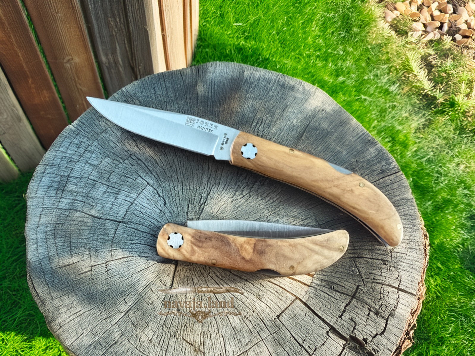 3.15” Joker Pointer Camping Folding Knife (Olive Wood Handle) Handmade in Spain