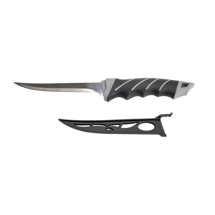 6" Stainless Steel Fillet Fishing Knife with TPR Handle 12" Overall Sheath Inc.