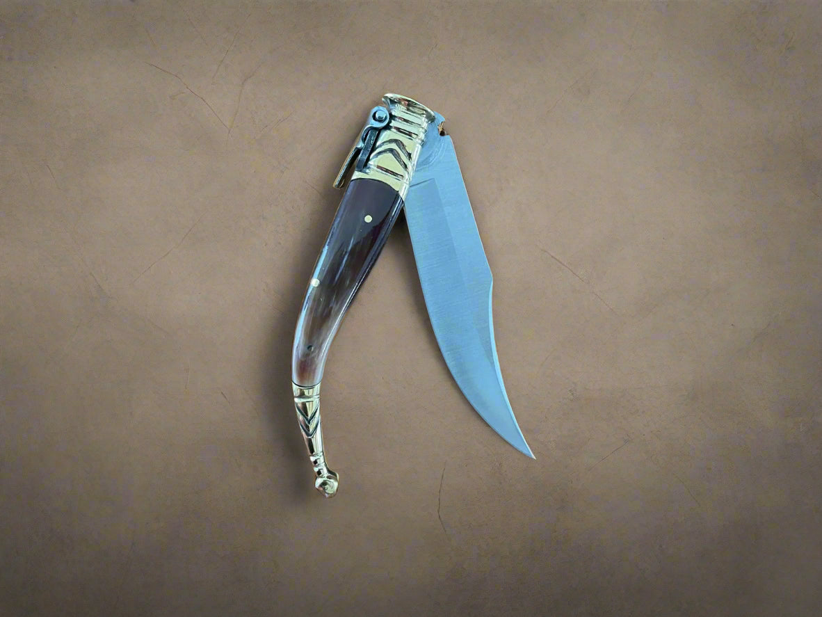 3.5” Albacete Navaja Joker Sevillana Knife Bullhorn Handle Handmade High Quality