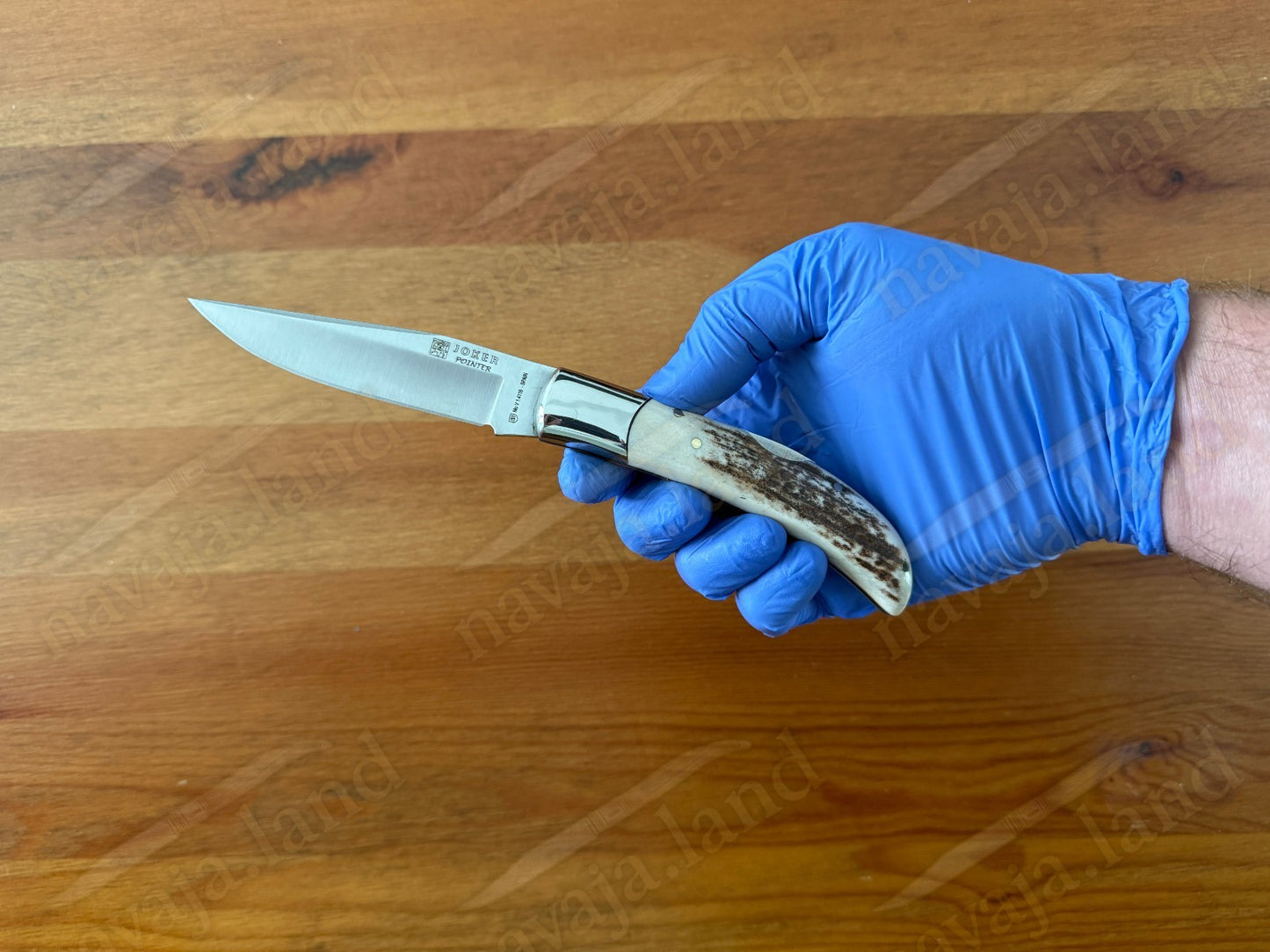 3.54” Joker Pointer Camping Folding Knife (Deer Antler Handle) Handmade in Spain
