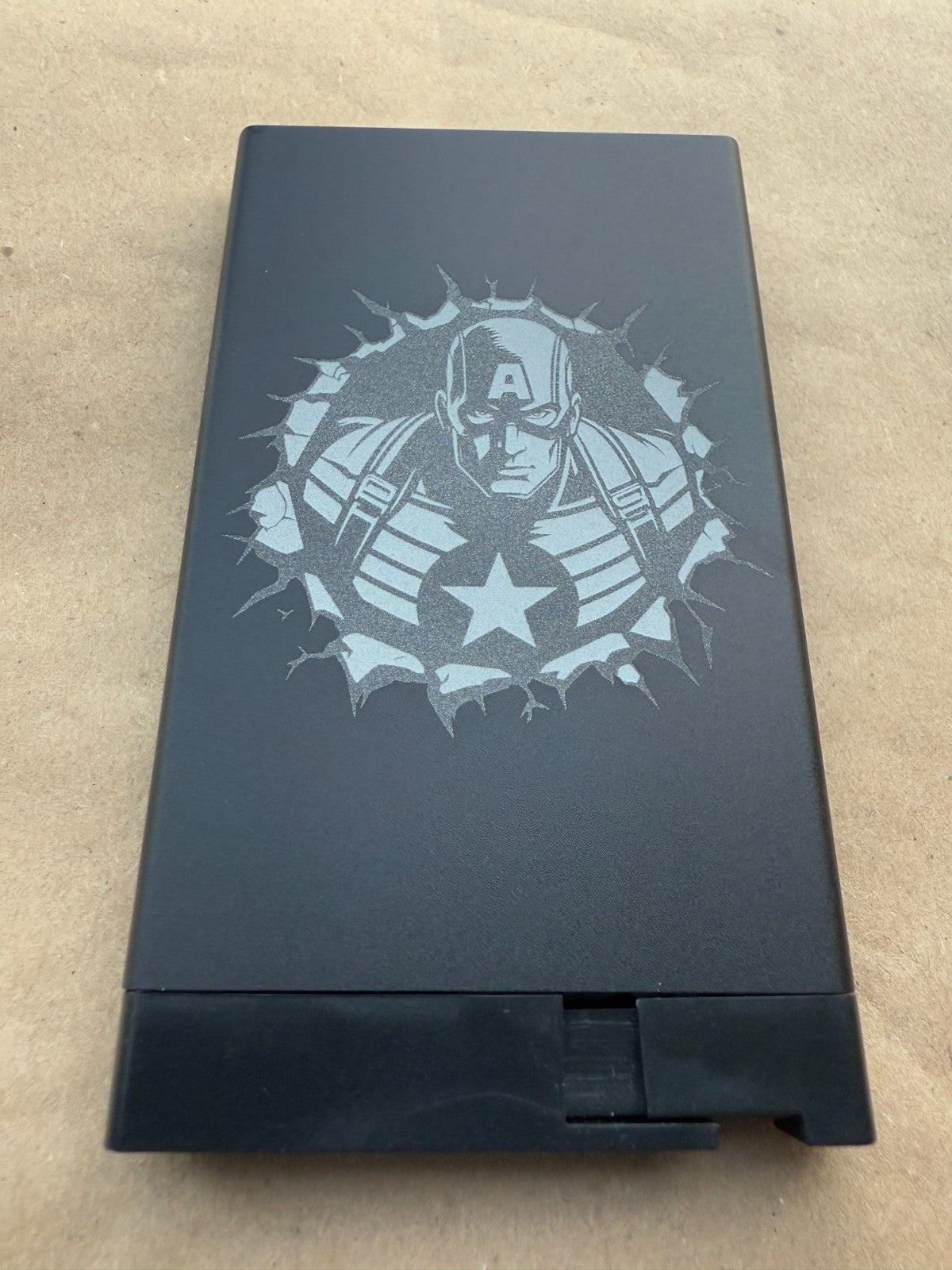 Captain America Pop Up Wallet Brown Leather Credit Card Holder and Cash Aluminum
