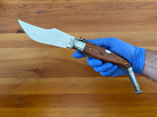 5.7” Spanish Navaja Jerezana Folding Knife Red Stamina Wood Scales With Ratchet