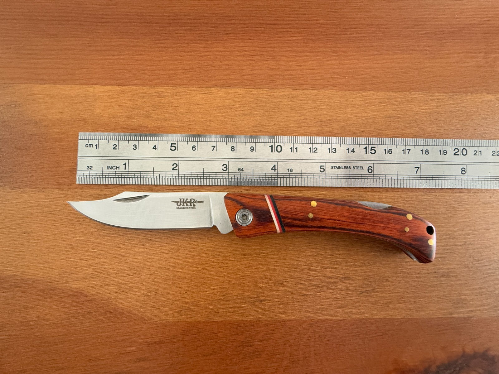 Folding Knife 7.5 cm (3 in) Stainless Steel Blade Lockback Pakkawood Handle