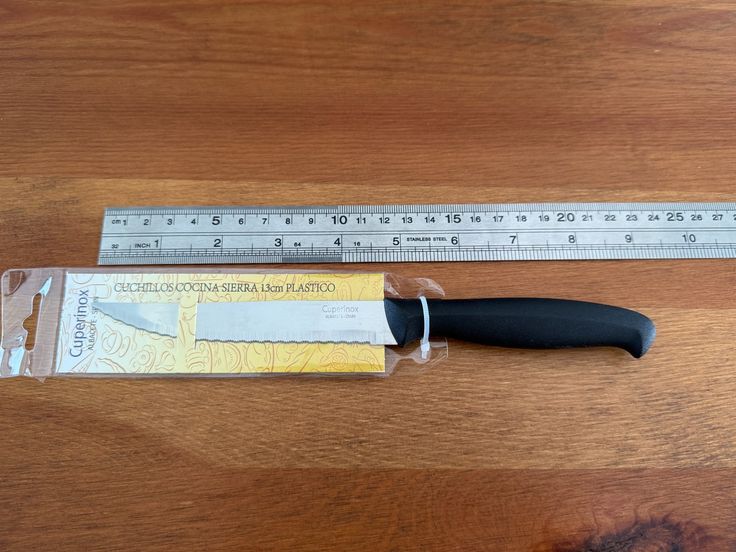 Cuperinox Kitchen Knife 5 in Serrated Blade with Plastic Handle From Spain