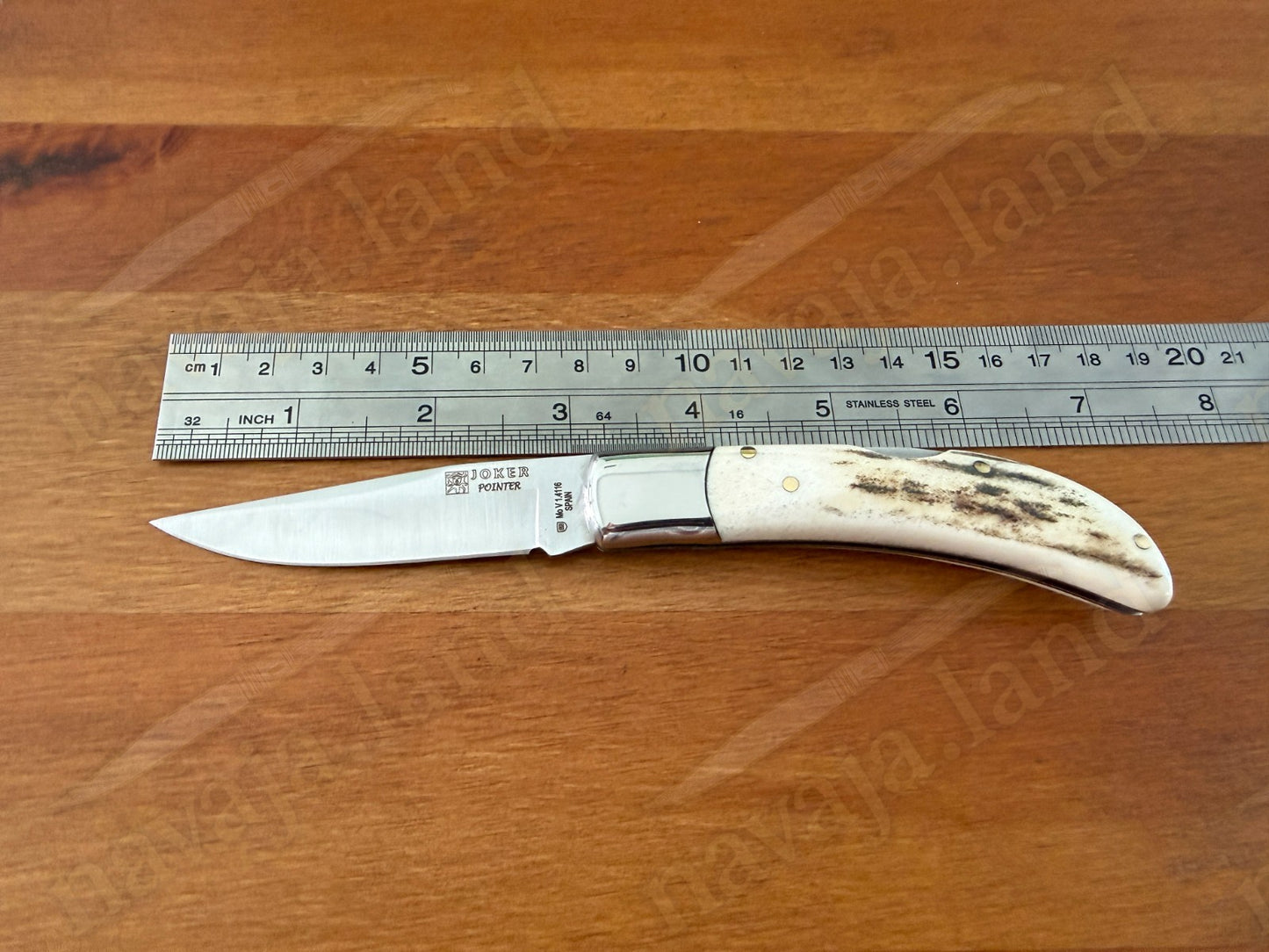 3” Joker Pointer Camping Folding Knife (Deer Antler Handle) Handmade in Spain