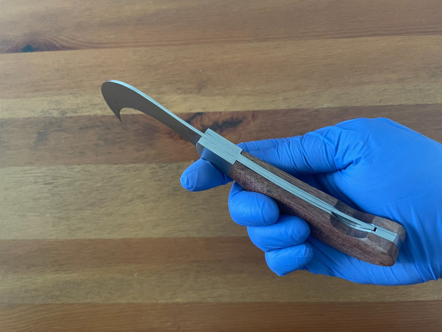 3.14" Hawkbill Tranchete Pocket Knife Wood Handle with Lockback From Spain