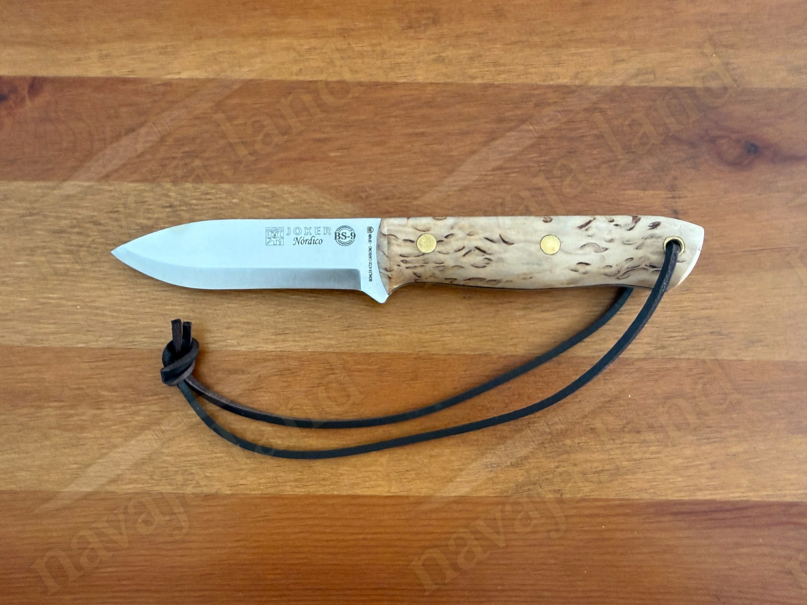 Joker Nordico Survival Fixed Knife 3.9" Böhler K720 Carbon Steel and Curly Birch