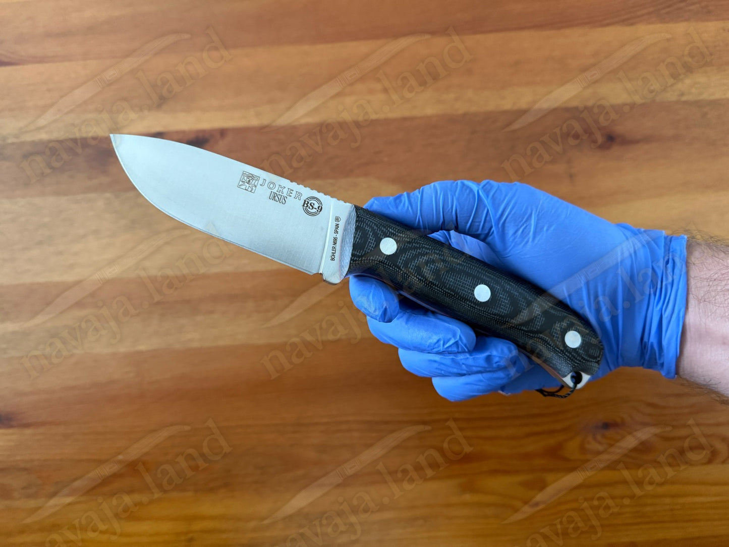 Joker Ursus Survival Knife Böhler N695 Black Micarta Full Tang + Leather Sheath