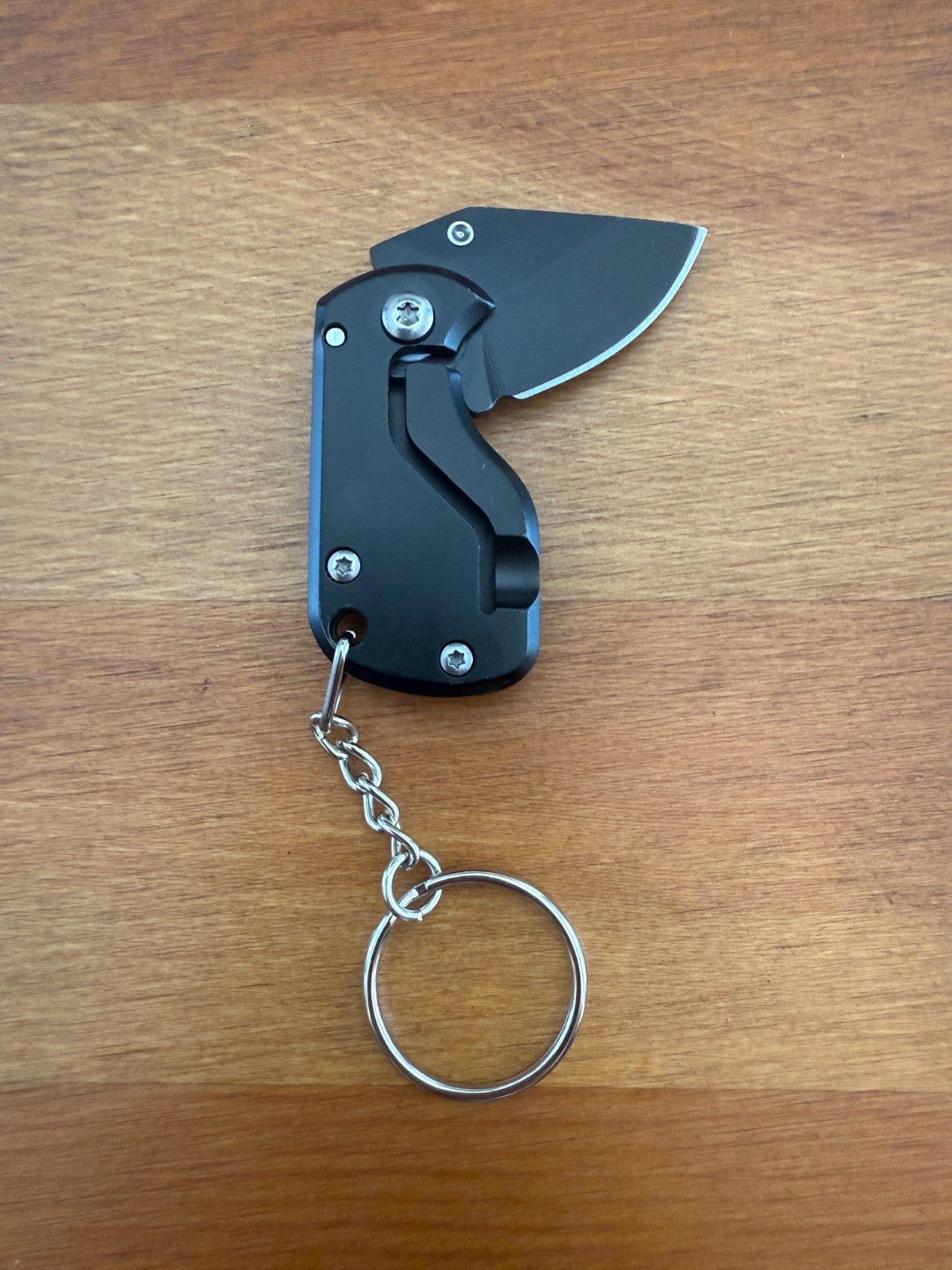 1.2" Stainless Steel Blade Keychain Mini Folding Knife Liner Lock Black - Spain