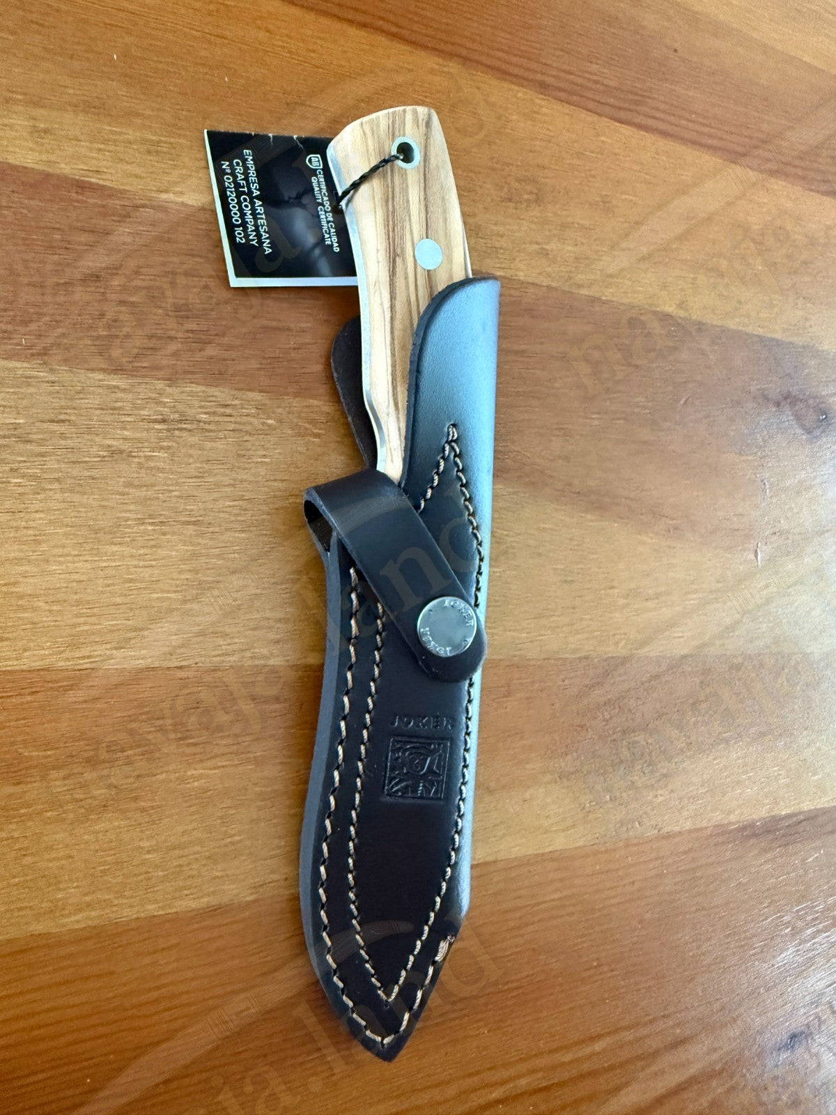 Joker Corzo Hunting Knife 3.93” MOVA Blade | Olive Wood Handle | Leather Sheath