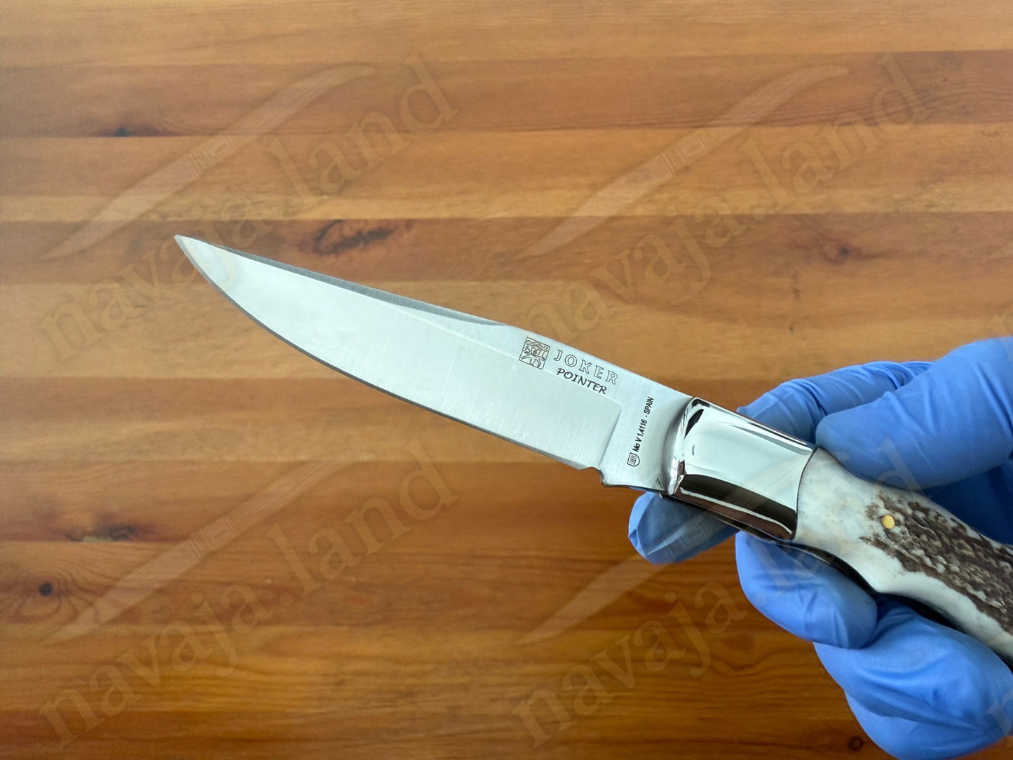 3.54” Joker Pointer Camping Folding Knife (Deer Antler Handle) Handmade in Spain
