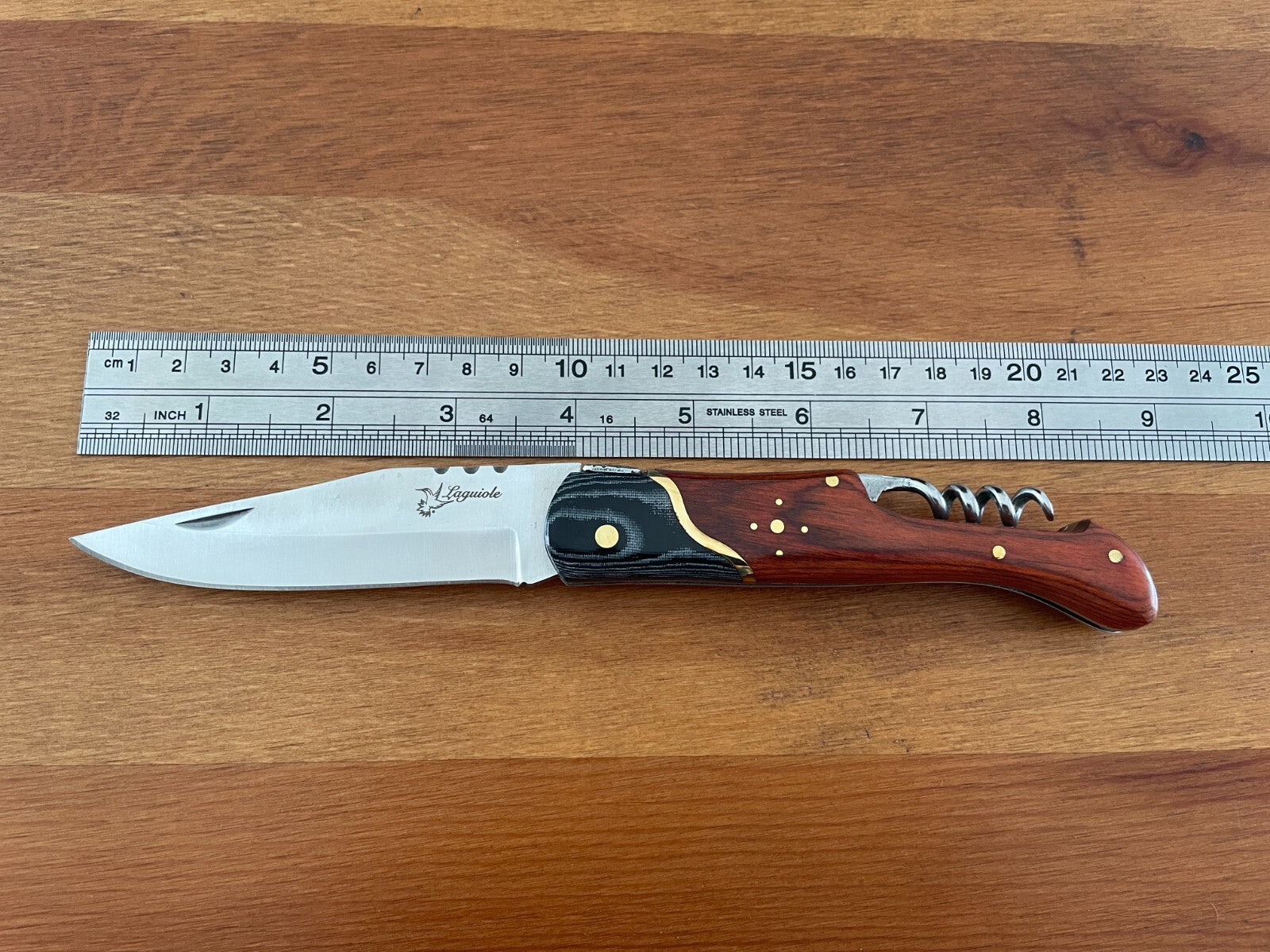 3.7” Navaja Laguiole Folding Pocket Knife Red Mikarta Handle Penknife Corkscrew