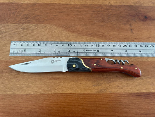 3.7” Navaja Laguiole Folding Pocket Knife Red Mikarta Handle Penknife Corkscrew