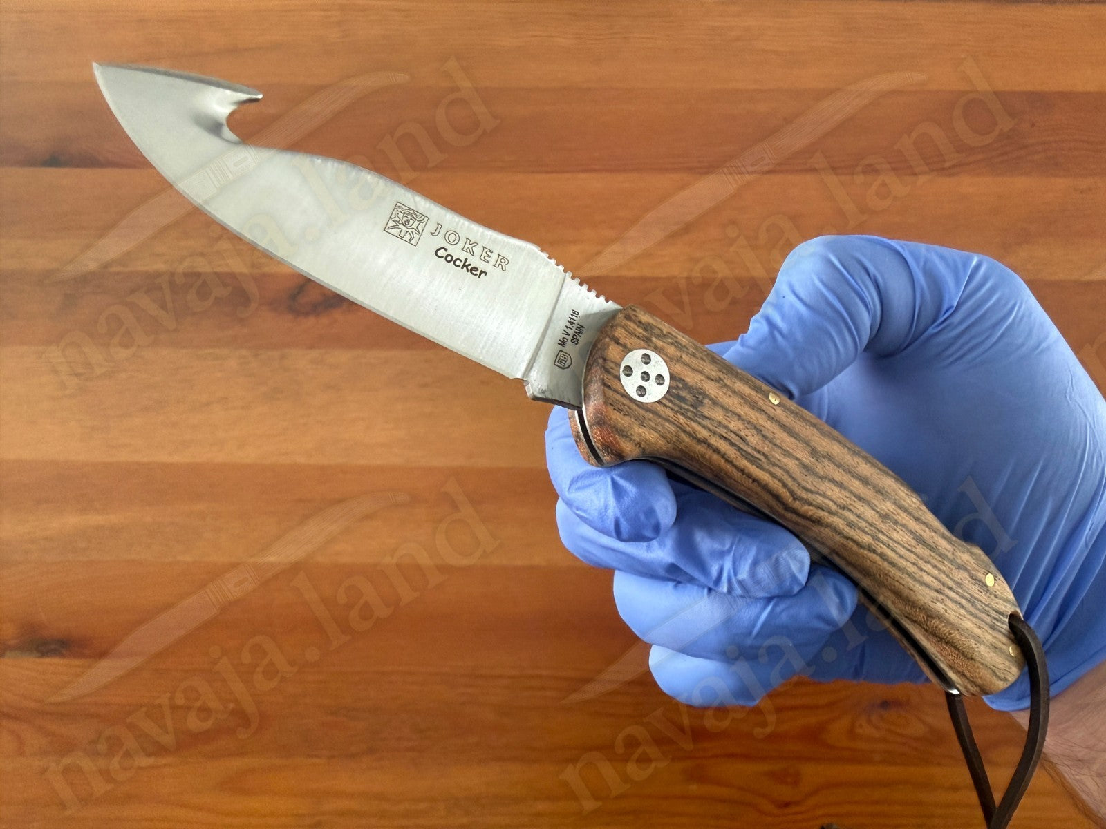 Joker Cocker Hunting Skinning Folding Knife 3.54” MOVA Blade Bocote Wood Handle