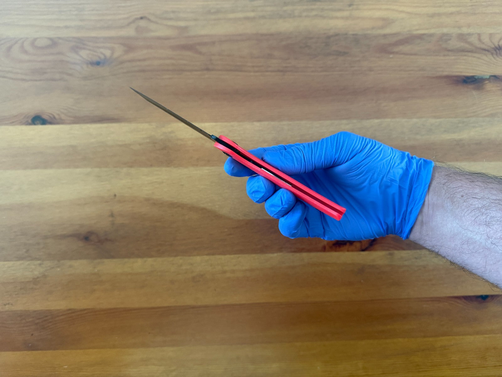 3.15" 420 Steel Blade Finished in Black - Red Nylon Fiber Handle Lightweight