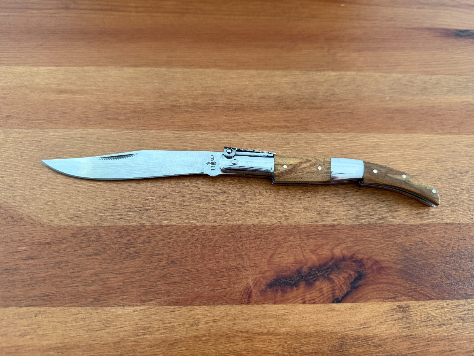 4.3" Arabian Style Navaja Ratchet Pocket Knife Olive Wood Scales & Steel Handle