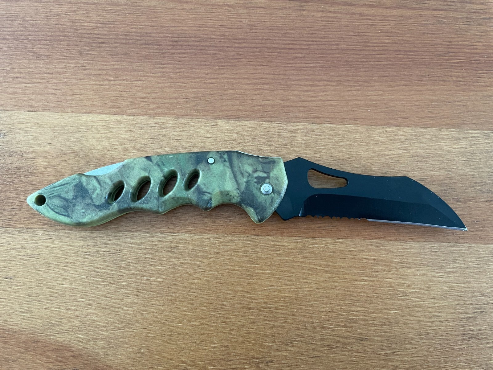 3.3" Stainless Black Blade Tactical Pocket Knife Plastic Camouflage Handle