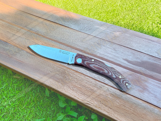 3.15” Joker Ranchera Lockback Folding Knife (Brown Micart Handle) Handmade Spain
