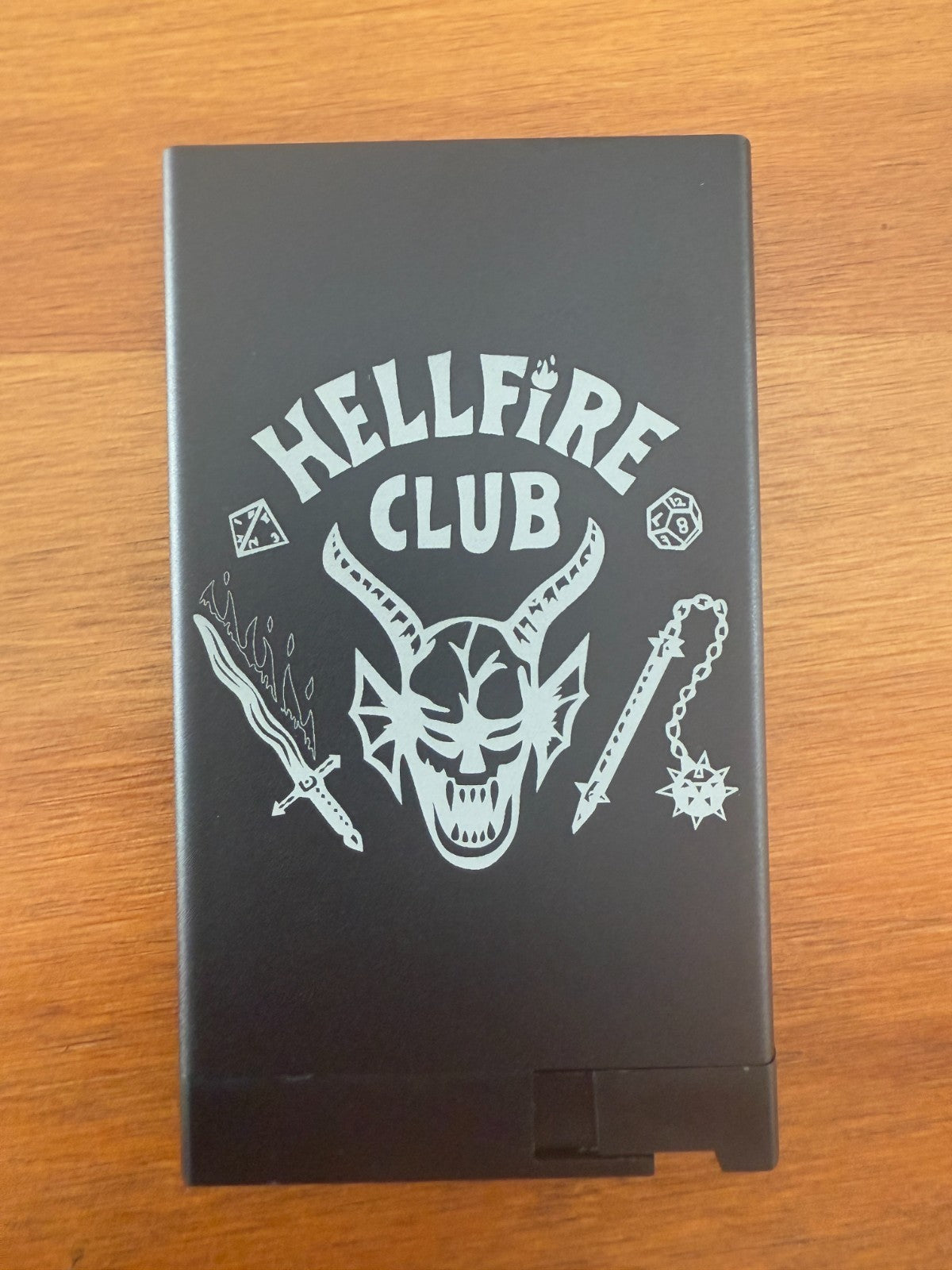 Hellfire Club Pop Up Wallet Brown Leather Credit Card Holder and Cash Aluminum