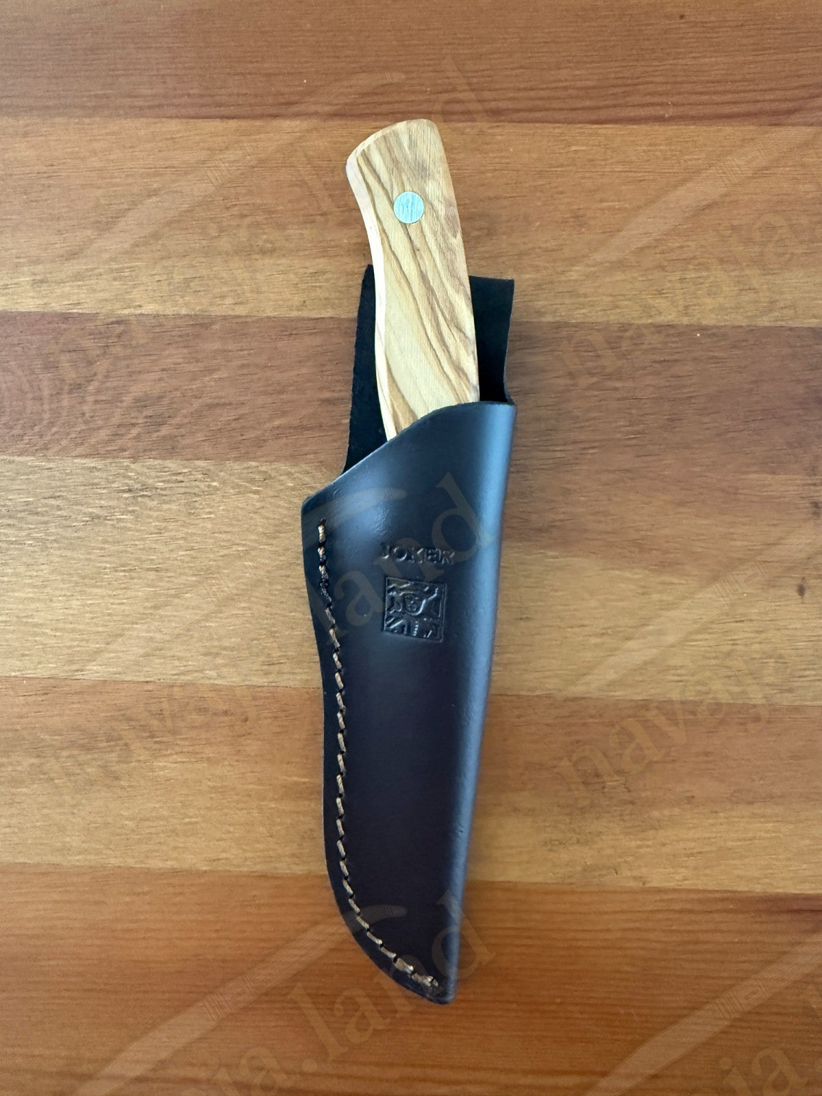 Joker Arrui 12 Outdoor Knife – 4.7” Blade | Olive Wood Handle | Leather Sheath