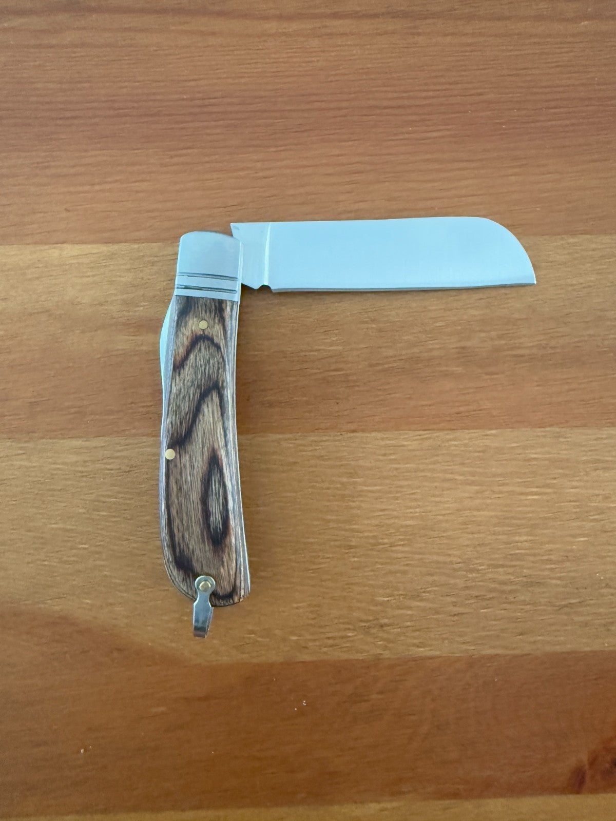 3.15" Bird Beak Navaja Pocket Knife Sailor / Marinera Wood Handle Anchor Insert