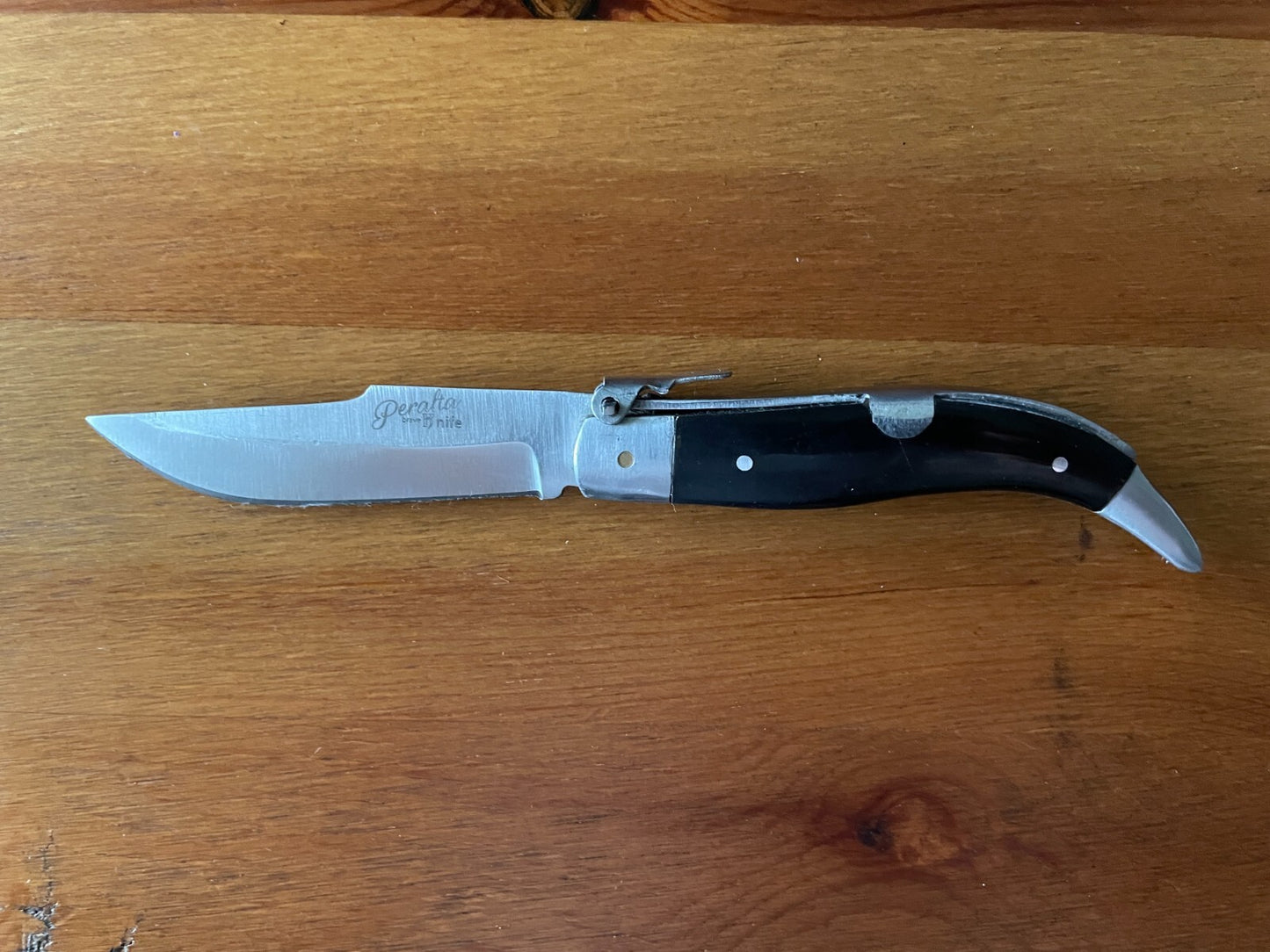 3.14” Spanish Navaja Teja Albacete Pocket Knife Buffalo Horn Scales - USA Seller